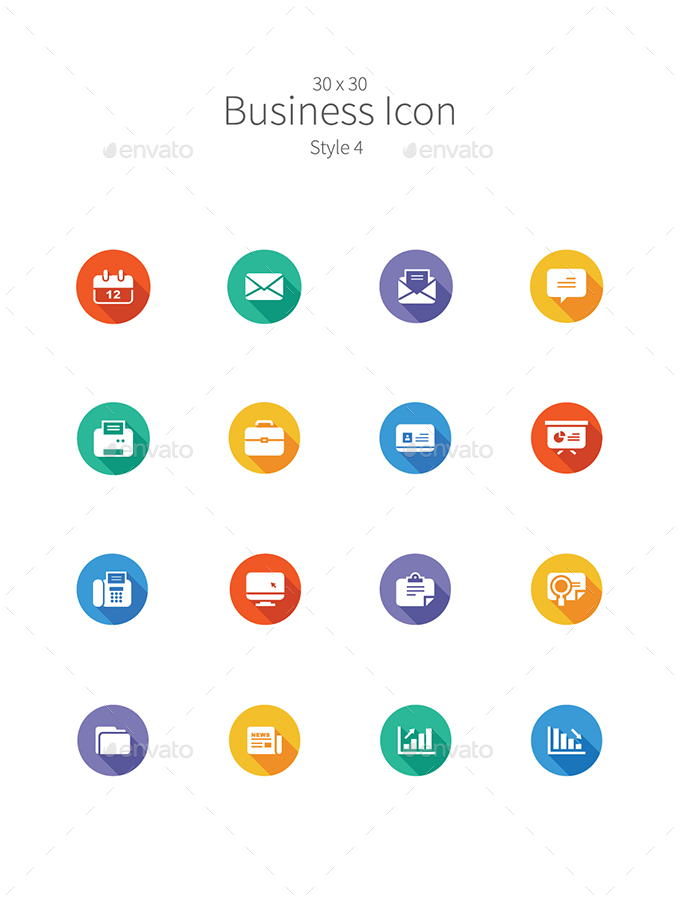 4 Sets of Business Icons, Icons GraphicRiver
